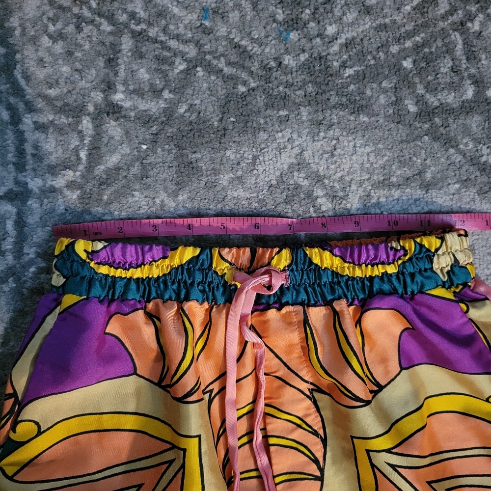 ZARA ✨BLOGGERS FAV Colorful Printed Satin Pajama Style Pant Size XS - Picture 8 of 15